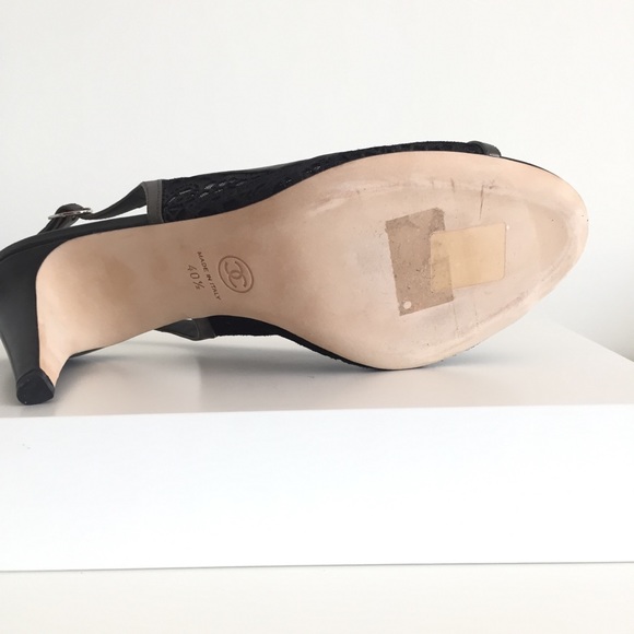 CHANEL Black Slingback Sandals NWT 40.5 - Picture 14 of 16